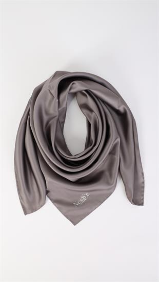 Düz Renk Koyuvizon İthal İpek Eşarp