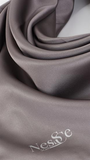 Düz Renk Koyuvizon İthal İpek Eşarp