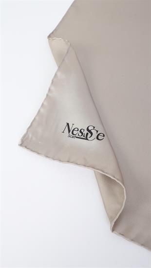 Düz Renk Krem İthal İpek Eşarp