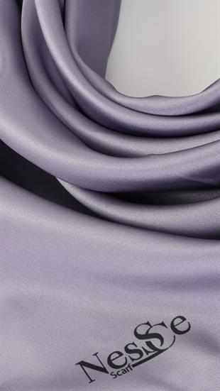 Düz Renk Lila İthal İpek Eşarp