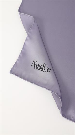 Düz Renk Lila İthal İpek Eşarp