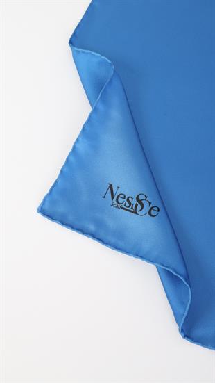 Düz Renk Mavi  İthal İpek Eşarp