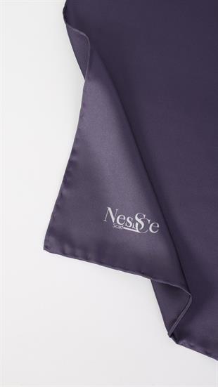 Düz Renk Mor  İthal İpek Eşarp