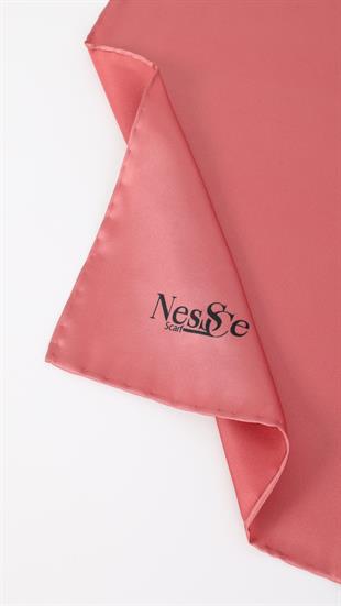 Düz Renk Pembe İthal İpek Eşarp