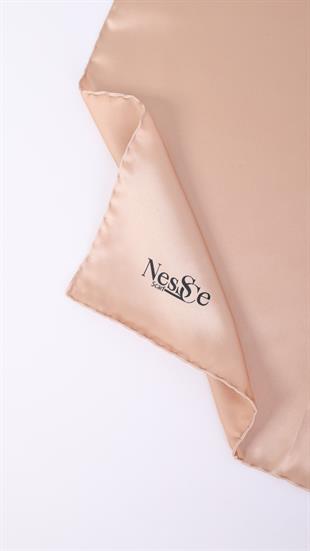 Düz Renk Somon İthal İpek Eşarp