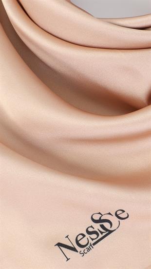 Düz Renk Somon İthal İpek Eşarp