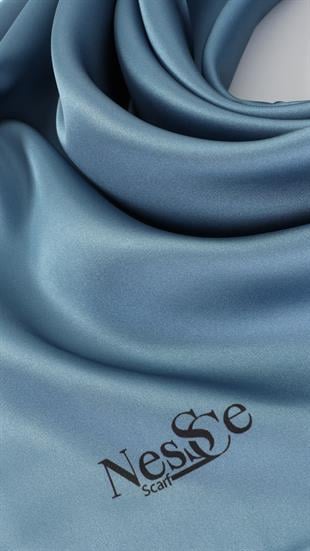 Düz Renk Turkuaz  İthal İpek Eşarp