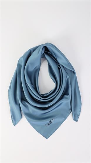 Düz Renk Turkuaz  İthal İpek Eşarp