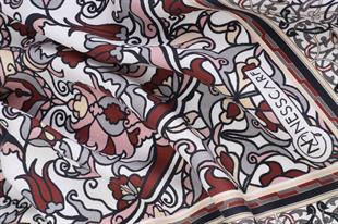 Etnik Desenli Bordo Pamuklu Şal