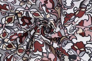 Etnik Desenli Bordo Pamuklu Şal