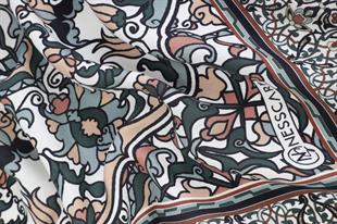 Etnik Desenli Haki Pamuklu Şal