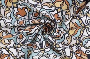 Etnik Desenli Hardal Pamuklu Şal