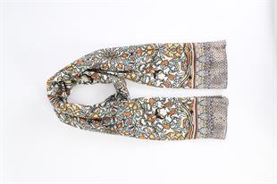 Etnik Desenli Hardal Pamuklu Şal