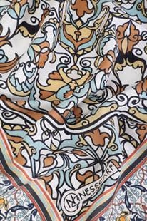 Etnik Desenli Hardal Pamuklu Şal