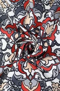 Etnik Desenli Kırmızı Pamuklu Şal