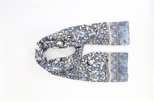 Etnik Desenli Mavi Pamuklu Şal