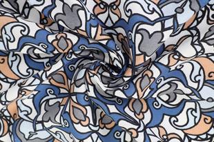 Etnik Desenli Mavi Pamuklu Şal