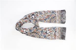 Etnik Desenli Sarı Pamuklu Şal