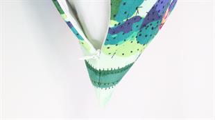 Kaktüs Desenli Pembe Kadife Yastık /Kırlent Kılıfı 48x48 cm