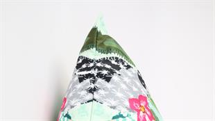 Kaktüs Desenli Pembe Süet Yastık /Kırlent Kılıfı 48x48 cm