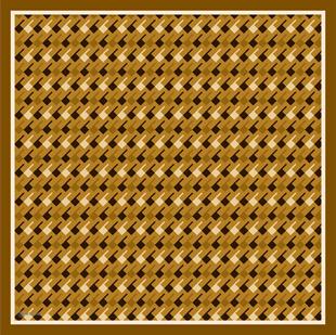 Kare Desenli Hardal Twill İpek Eşarp / Fular 95x95