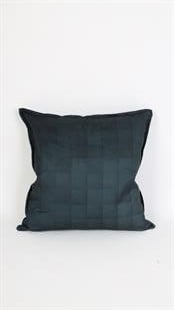 Kare Desenli Lacivert Süet Yastık /Kırlent Kılıfı 48x48 cm