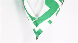 Kare Desenli Yeşil Süet Yastık /Kırlent Kılıfı 48x48 cm