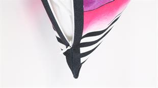 Kedi Desenli Siyah Kadife Yastık /Kırlent Kılıfı 48x48 cm