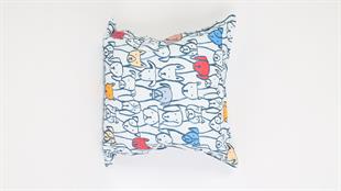 Köpek Desenli Beyaz Süet Yastık /Kırlent Kılıfı 48x48 cm