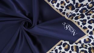 Leopar Desenli İthal İpek Saten Eşarp