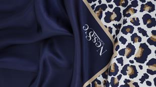 Leopar Desenli İthal İpek Saten Eşarp