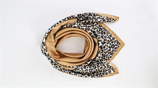 Leopar Desenli İthal İpek Saten Eşarp