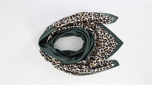 Leopar Desenli İthal İpek Saten Eşarp