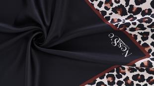 Leopar Desenli İthal İpek Saten Eşarp