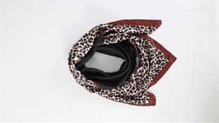 Leopar Desenli İthal İpek Saten Eşarp