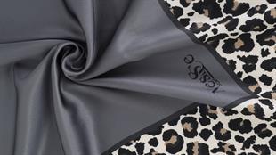 Leopar Desenli İthal İpek Saten Eşarp