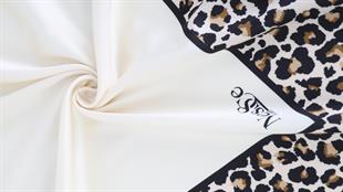 Leopar Desenli İthal İpek Saten Eşarp
