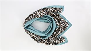 Leopar Desenli İthal İpek Saten Eşarp