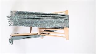 Leopar Desenli Yeşil Şardonlu Paşmina Şal 