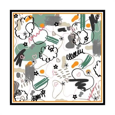 Lost Twill Scarf Beyaz