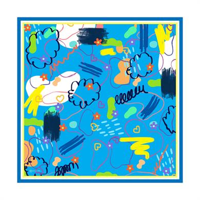 Lost Twill Scarf Blue