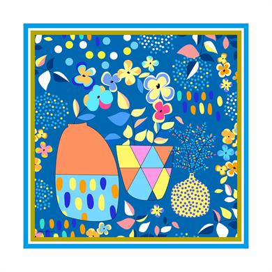 Monica Twill Scarf Blue