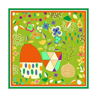 Monica Twill Scarf Green