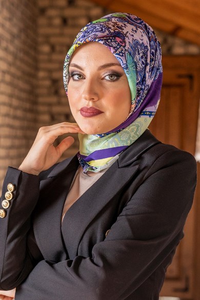 Aisa Twill Scarf Purple