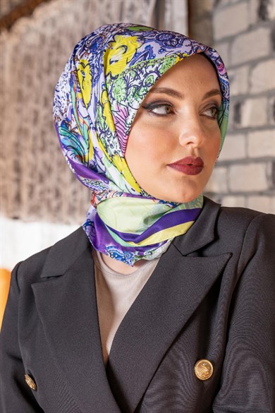 Aisa Twill Scarf Purple