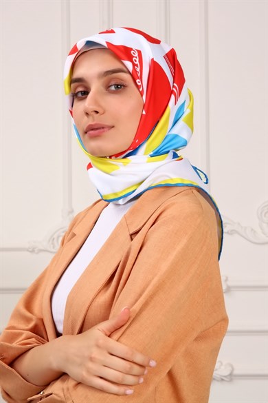 Bee You Twill Scarf Beyaz