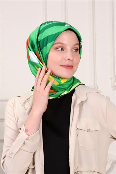 Bee You Twill Scarf Green