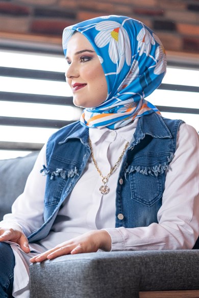 Daphne Twill Scarf Turquiose