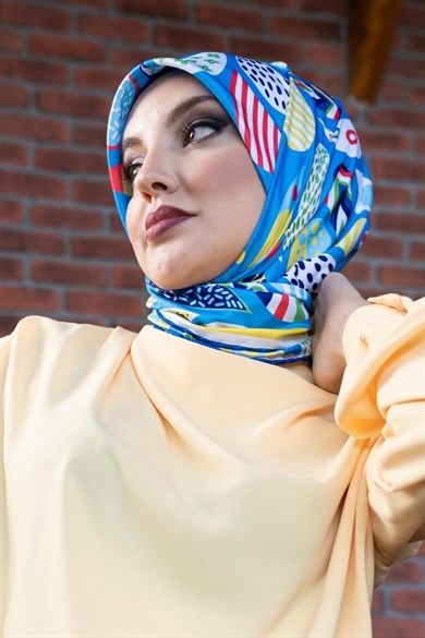 Helisia Twill Scarf Blue