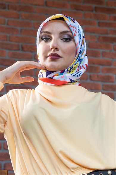 Helisia Twill Scarf Beyaz